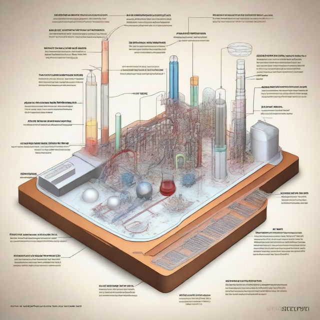 A high-quality digital art diagram representing the setup of an experiment on the speed of sound