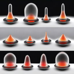 A series of high-quality digital art images that sequentially describe the experiment on the speed of sound