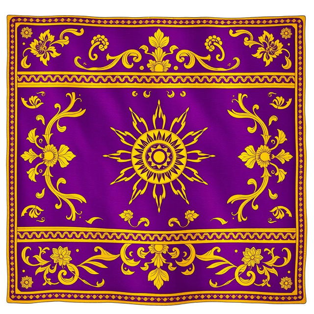 A beautifully illustrated flag of the Sasanian Empire, featuring intricate patterns and vivid colors