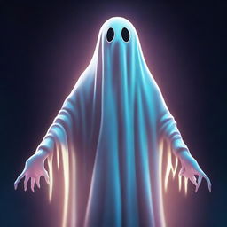 A digital art image depicting a terrifying ghost