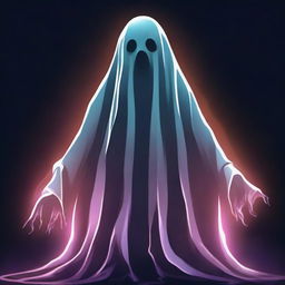 A digital art image depicting a terrifying ghost