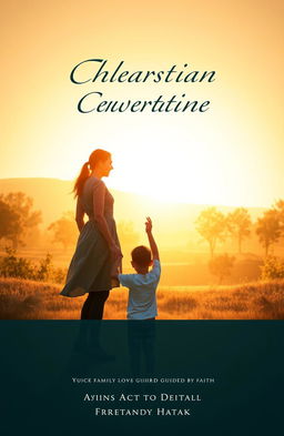 An elegant and serene image for a Christian devotional book, featuring a symbolic representation of a father and mother holding hands, with a teenager beside them