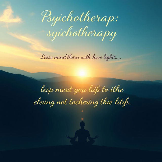 A captivating advertising poster showcasing the importance of psychotherapy, emphasizing that the mind and thoughts are the only path to reaching the inner light