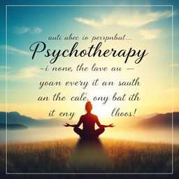 A captivating advertising poster showcasing the importance of psychotherapy, emphasizing that the mind and thoughts are the only path to reaching the inner light