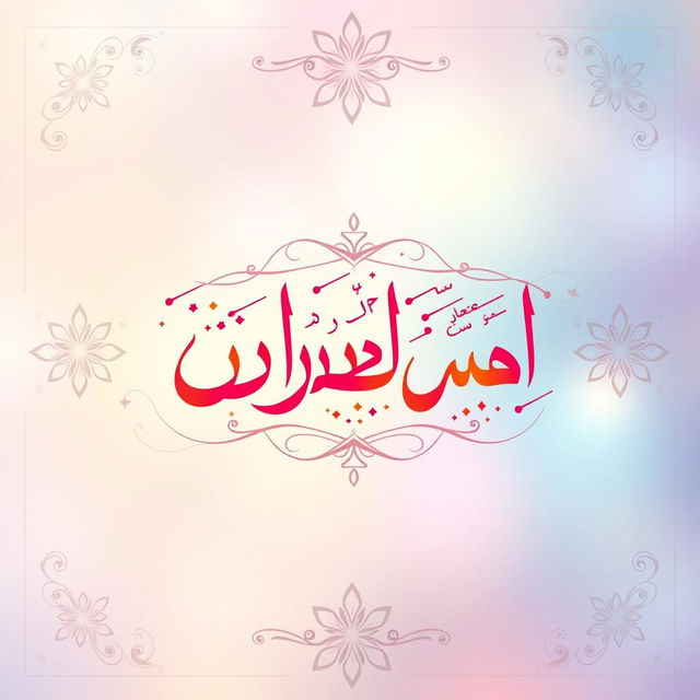 An artistic and vibrant image featuring the Arabic words "طلاب ثالث ج" beautifully displayed in an elegant calligraphy style