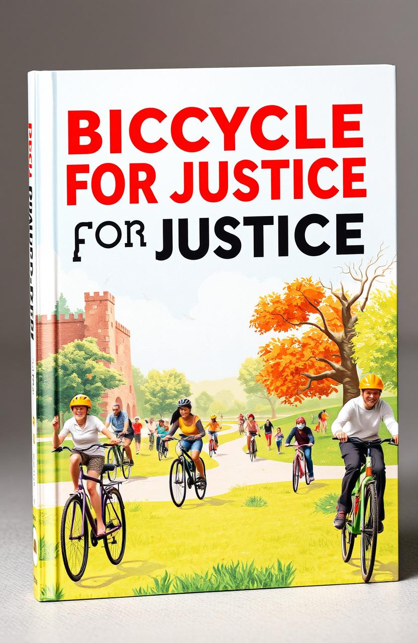 A conceptual book cover for 'Bicycle For Justice & Justice For Bicycle'