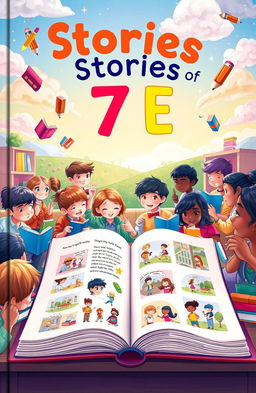 A beautifully illustrated cover for a storybook titled 'Stories of 7E'