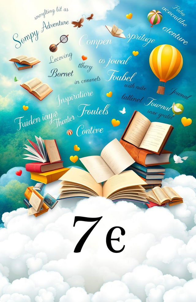 A vibrant and imaginative book cover for a creative work by '7E'