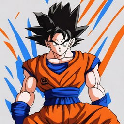 This is a high-quality digital art image of Goku from Dragonball Z