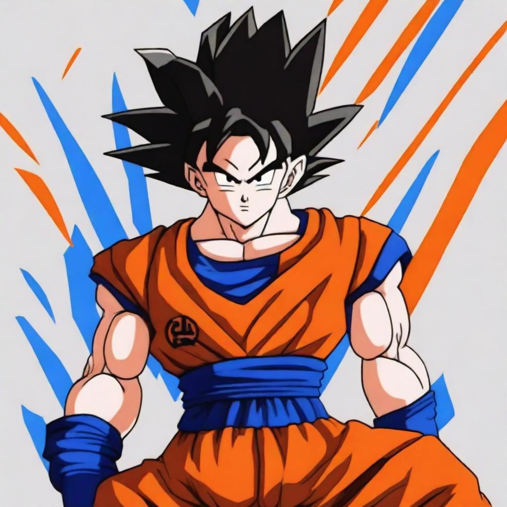 This is a high-quality digital art image of Goku from Dragonball Z