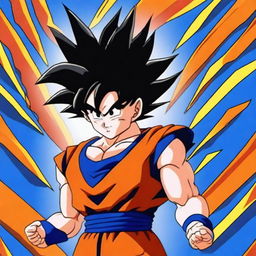 This is a high-quality digital art image of Goku from Dragonball Z