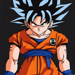 This is a high-quality digital art image of Goku from Dragonball Z