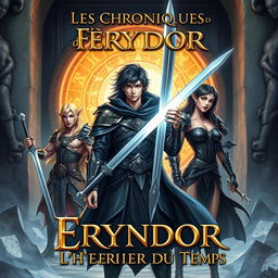 Fantastical book cover for 'Les Chroniques d'Eryndor : L'Héritier du Temps'