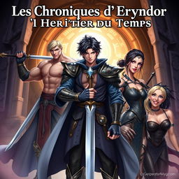 Fantastical book cover for 'Les Chroniques d'Eryndor : L'Héritier du Temps'