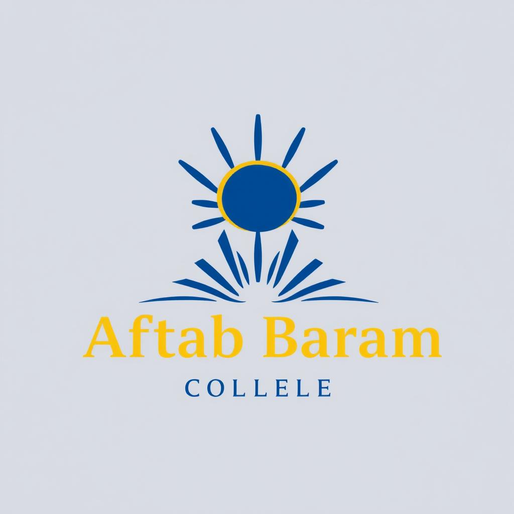 Design a logo for Aftab Baram College featuring a modern and elegant design