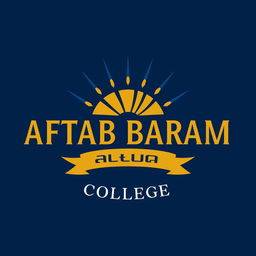 Design a logo for Aftab Baram College featuring a modern and elegant design