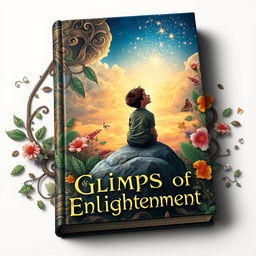 A captivating book cover titled 'Glimpse of Enlightenment', created by 7E