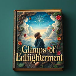A captivating book cover titled 'Glimpse of Enlightenment', created by 7E