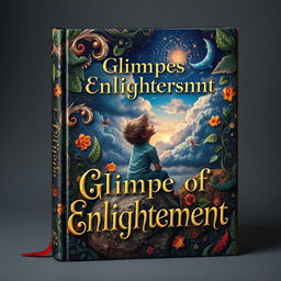 A captivating book cover titled 'Glimpse of Enlightenment', created by 7E