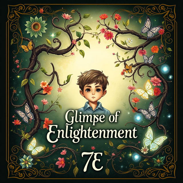 An enchanting book cover for the story 'Glimpse of Enlightenment' created by 7E