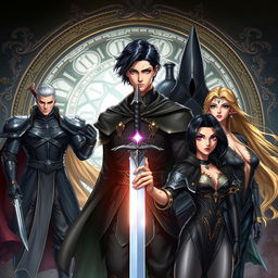 Cover illustration for the fantasy book 'Les Chroniques d'Eryndor: L'Héritier du Temps'