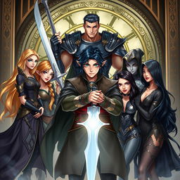 Cover illustration for the fantasy book 'Les Chroniques d'Eryndor: L'Héritier du Temps'