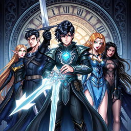 Cover illustration for the fantasy book 'Les Chroniques d'Eryndor: L'Héritier du Temps'