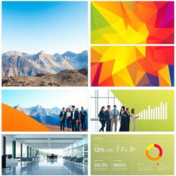 A collection of visually appealing images suitable for a PowerPoint presentation, featuring a vibrant and professional design aesthetic