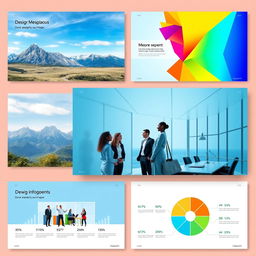 A collection of visually appealing images suitable for a PowerPoint presentation, featuring a vibrant and professional design aesthetic