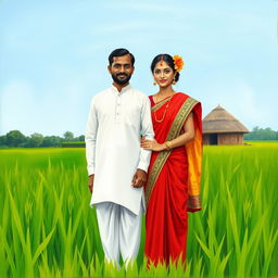 A simple yet beautiful painting of a typical Bengali couple