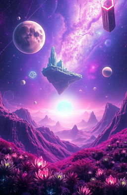 An otherworldly landscape inspired by the theme of 'Uraxis' as envisioned by Adam Hadif