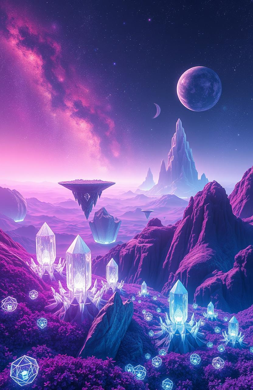 An otherworldly landscape inspired by the theme of 'Uraxis' as envisioned by Adam Hadif