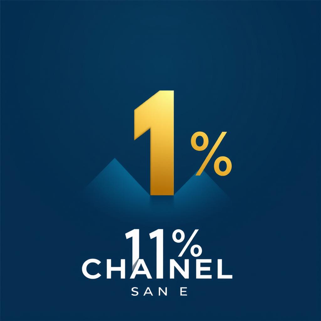 Logo design for a channel named '1%', focusing on self-improvement and personal growth