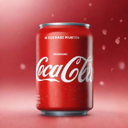 An image, rendered in high-quality digital art, showcases a can of Coca Cola with a twist