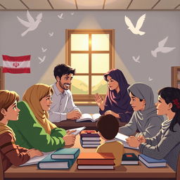 A thought-provoking illustration representing the path to reconciliation in schools in Iran