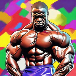 A high-quality digital art image of a handsome Nigerian bodybuilder