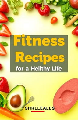 A vibrant e-book cover for a fitness recipe book
