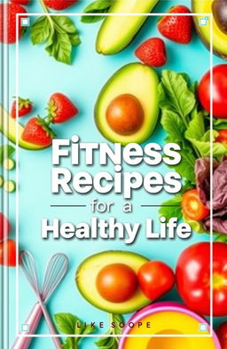 A vibrant e-book cover for a fitness recipe book