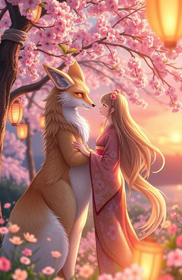 A beautiful love story featuring a magical kitsune, a mythical fox spirit with nine tails, and a young woman