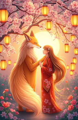 A beautiful love story featuring a magical kitsune, a mythical fox spirit with nine tails, and a young woman