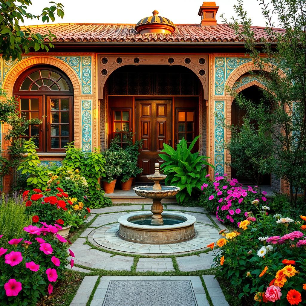 A beautiful and harmonious Iranian house with traditional architecture