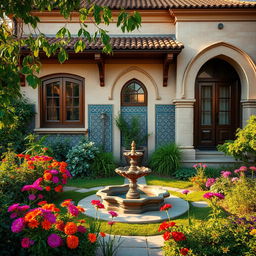 A beautiful and harmonious Iranian house with traditional architecture