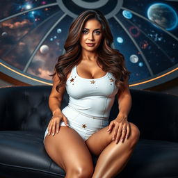 A full body image of a sexy mature woman (MILF) in a glamorous pose