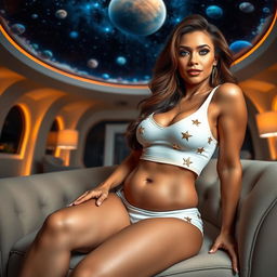 A full body image of a sexy mature woman (MILF) in a glamorous pose