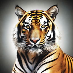 A hyper-realistic digital art of a 'Harimau Berduri', a tiger adorned with spikes