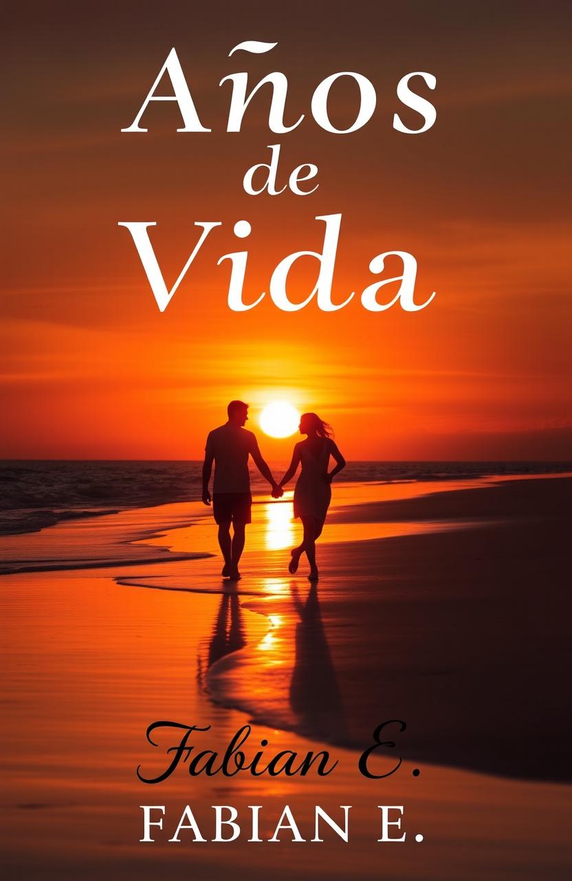 A captivating book cover for a romance novel featuring the title "Años de Vida" prominently