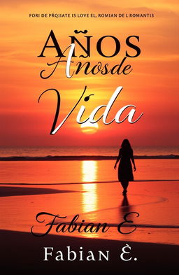 A captivating book cover for a romance novel featuring the title "Años de Vida" prominently