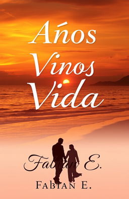 A captivating book cover for a romance novel featuring the title "Años de Vida" prominently