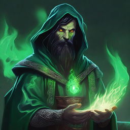 A high-quality digital art image captures a Dungeons and Dragons-style necromancy wizard