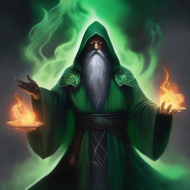 A high-definition digital art image showcases a necromancy wizard from the world of Dungeons and Dragons